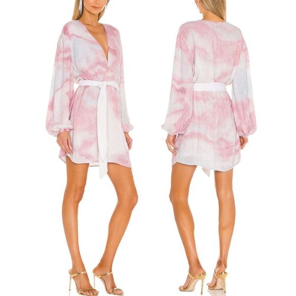 Retrofete Gabrielle Robe Dress in Marble Pink Small - Picture 2 of 13